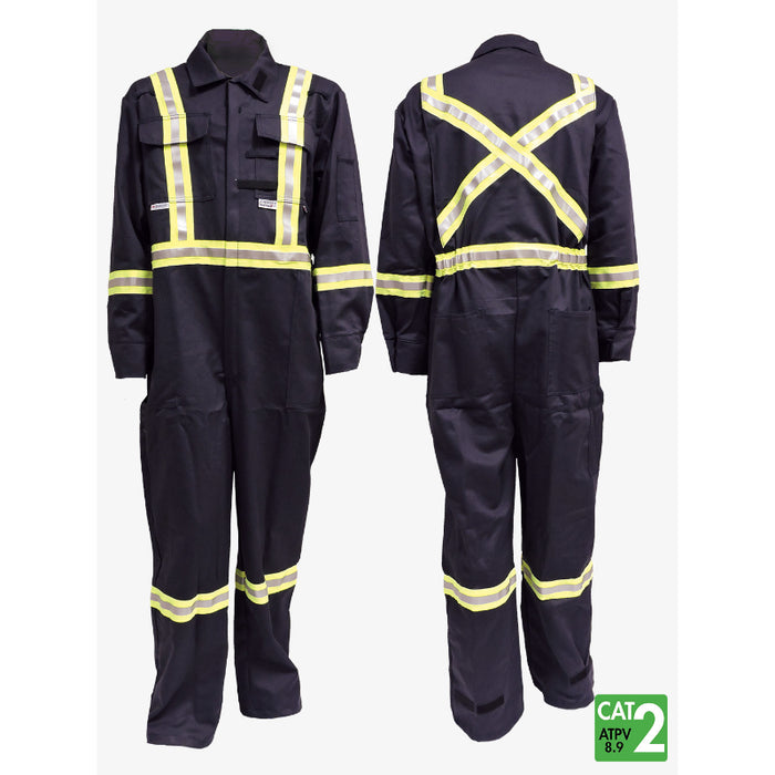 IFR Workwear® Avenger 7 Stripped Coverall - Style 3108 - X Back and Flame Resistant - Navy