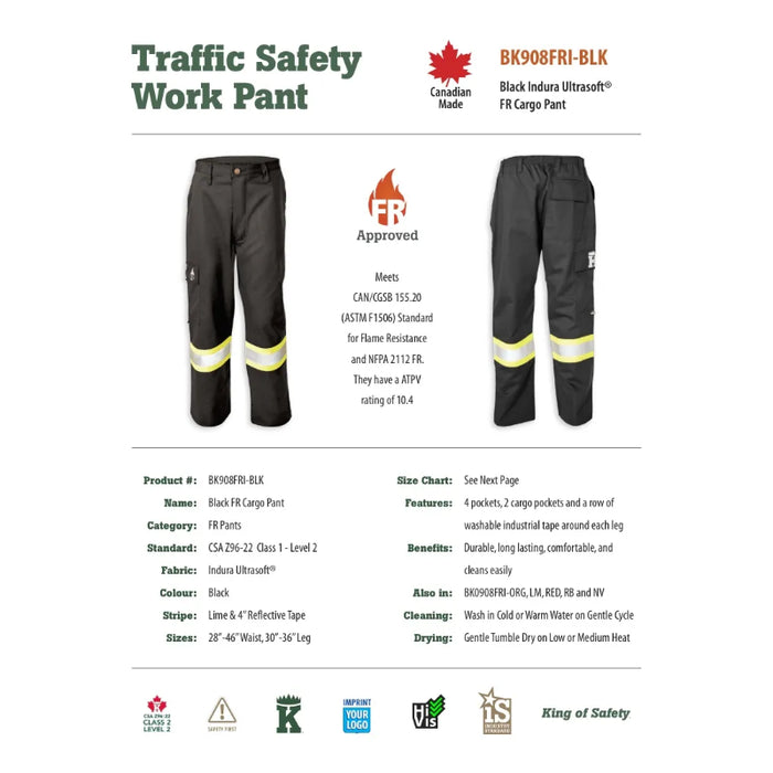 Big K Clothing® Fire Retardant Indura Ultrasoft Cargo Pant - BK908FRI