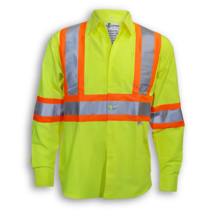 Big K Clothing® High Visibility Cotton Button-Up Safety Shirt - BK555