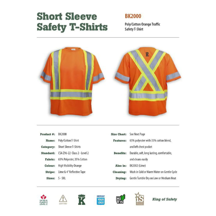 Big K Clothing® High Visibility Poly/Cotton Safety T-Shirt - BK200