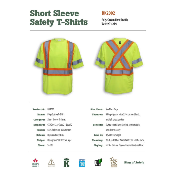 Big K Clothing® High Visibility Poly/Cotton Safety T-Shirt - BK200