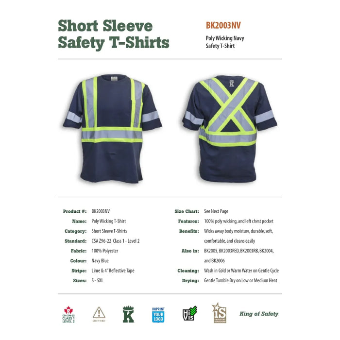 Big K Clothing® High Visibility Poly Moisture Wicking Safety T-Shirt - BK200X