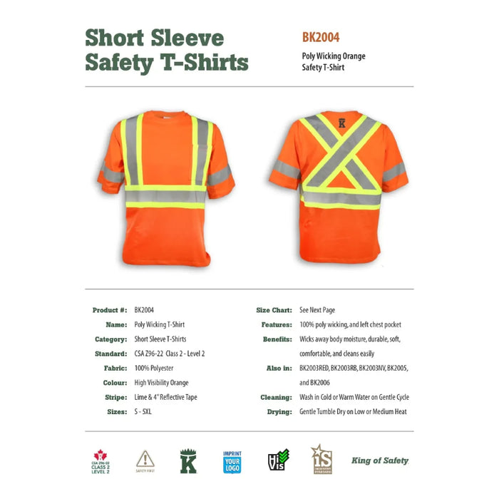 Big K Clothing® High Visibility Poly Moisture Wicking Safety T-Shirt - BK200X