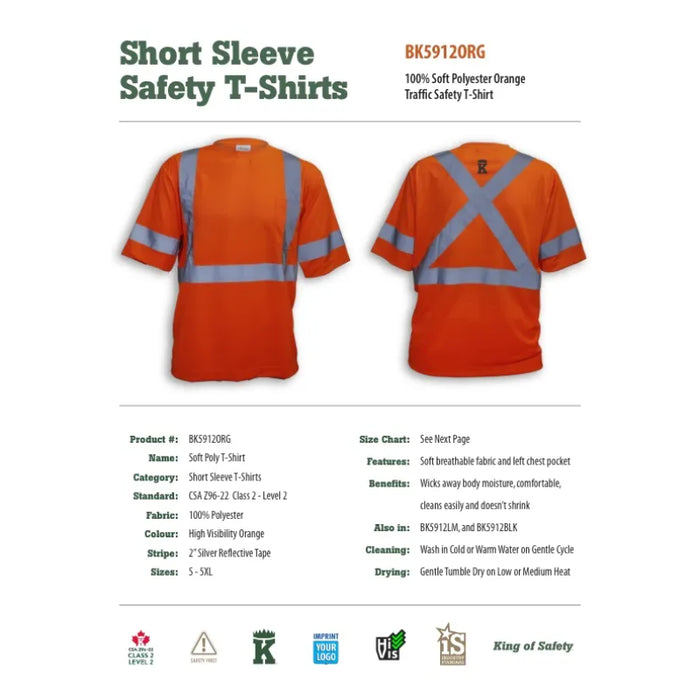 Big K Clothing® High Visibility Soft Polyester Safety T-Shirt - BK5912