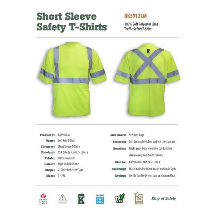 Big K Clothing® High Visibility Soft Polyester Safety T-Shirt - BK5912