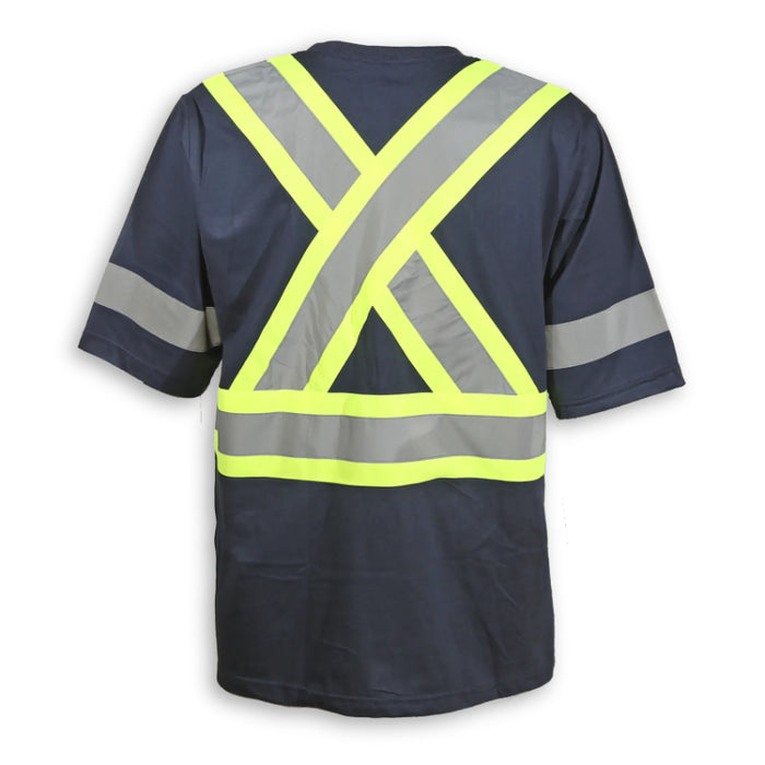 Big K Clothing® High Visibility 100% Cotton Safety T-Shirt - Navy - BK6983