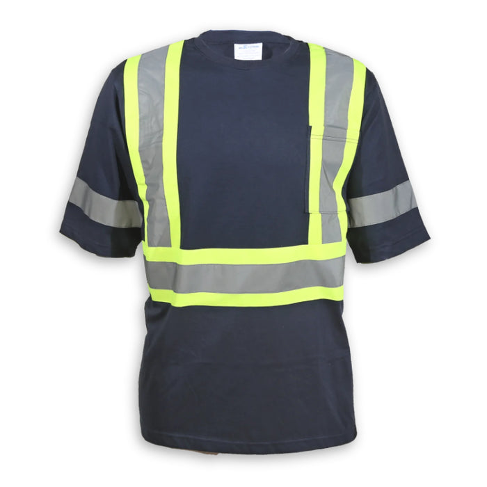 Big K Clothing® High Visibility 100% Cotton Safety T-Shirt - Navy - BK6983