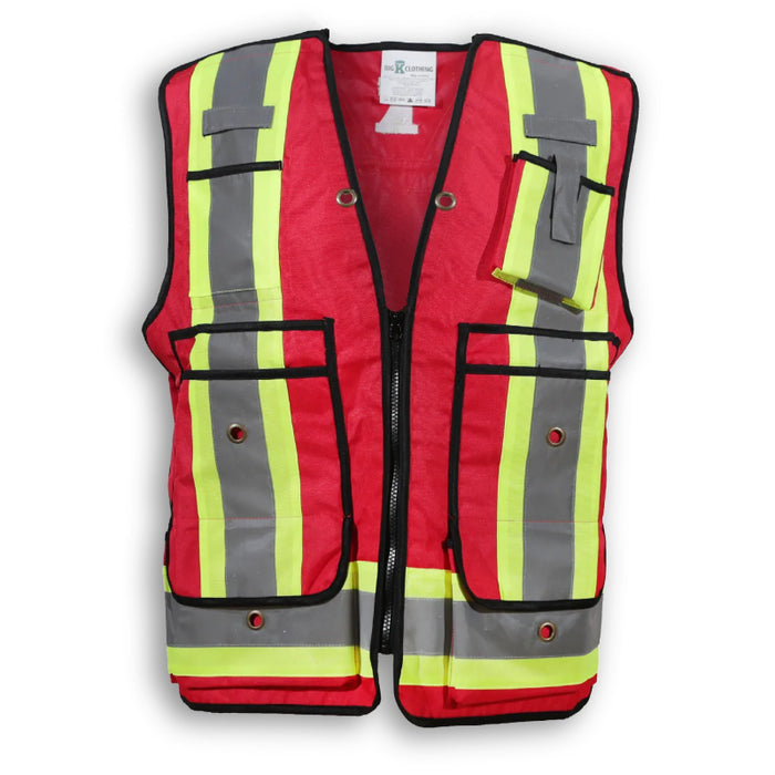Big K Clothing® High Visibility 600D Oxford Polyester Surveyor Safety Vest - BK306
