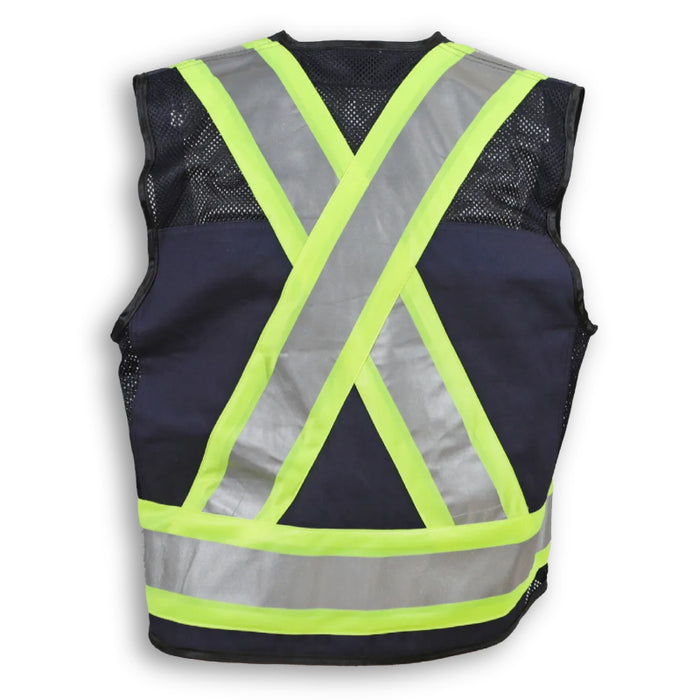 Big K Clothing® High Visibility Poly/Cotton Mesh Supervisor Safety Vest - Navy - BK700