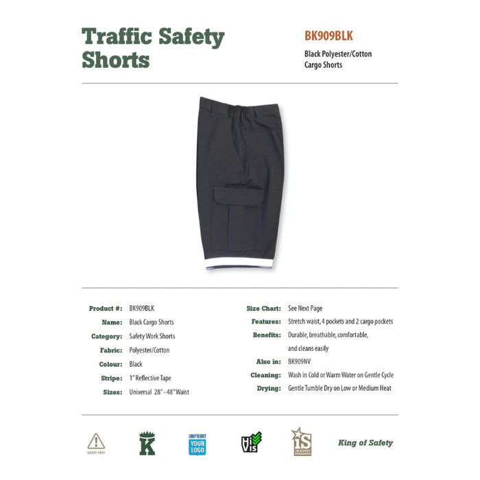 Big K Clothing® Polyester/Cotton Cargo Workwear Shorts - BK909