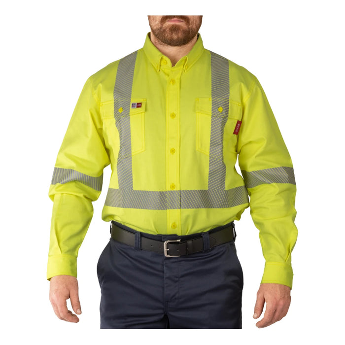 Big Bill® FR/Hi Vis PRO Button-Down Dress Shirt - Yellow Lime - 107PR6