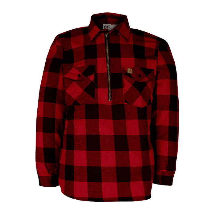 Big Bill Long-Sleeve Premium Flannel Shirt with Half-Zip - 123