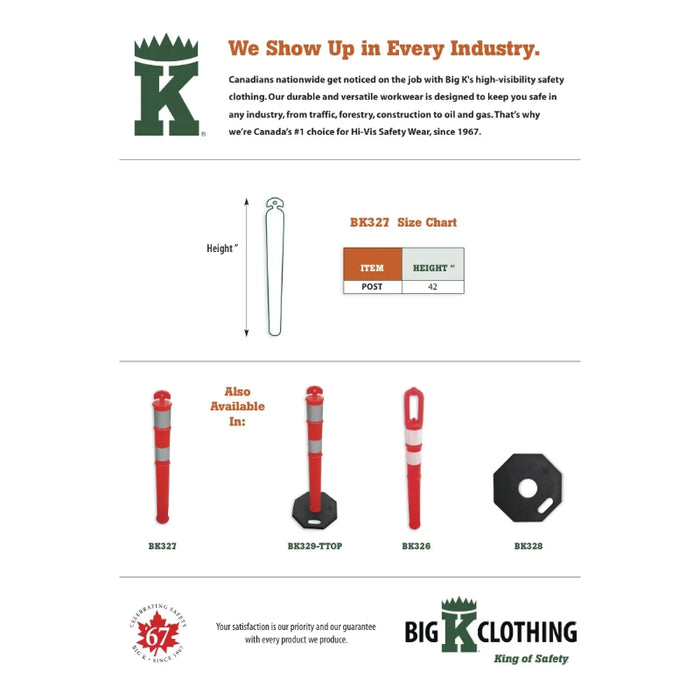 Big K® 42” Tall T-Top Bollard Post - BK327