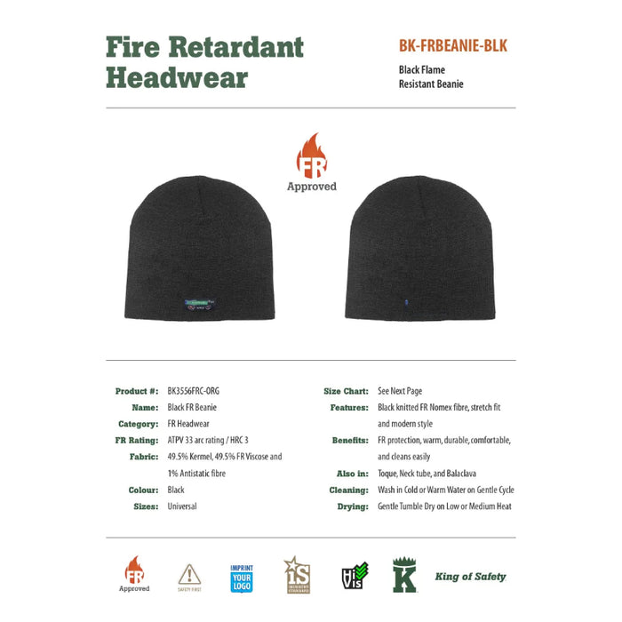 Big K Clothing® Flame Resistant Beanie - Black - BKFRBEANIE