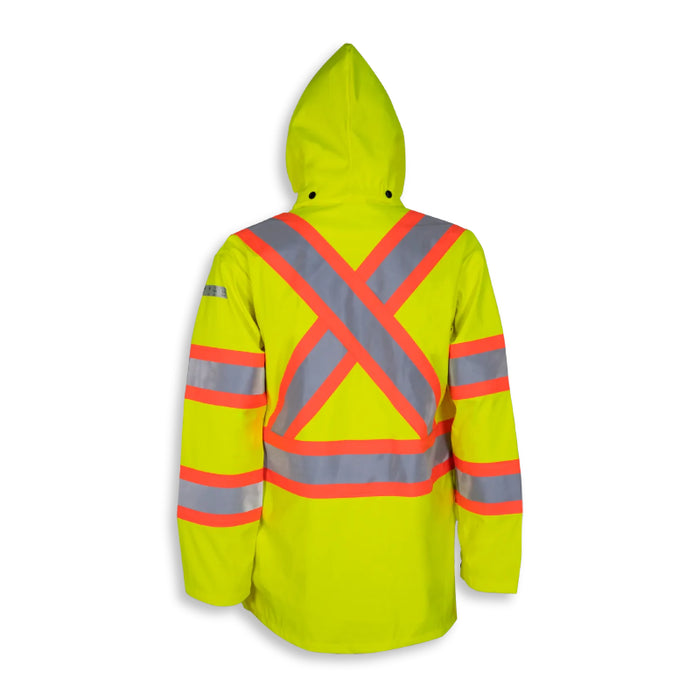Big K Clothing® High Visibility Flame Resistant Waterproof Hooded Jacket - BK802FR