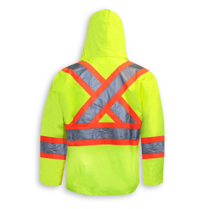 Big K Clothing® High Visibility Woman’s 300 Denier Polyester Rain Jacket - BK802-W