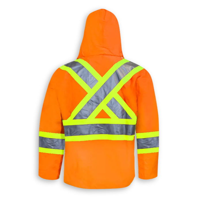 Big K Clothing® High Visibility Woman’s 300 Denier Polyester Rain Jacket - BK802-W