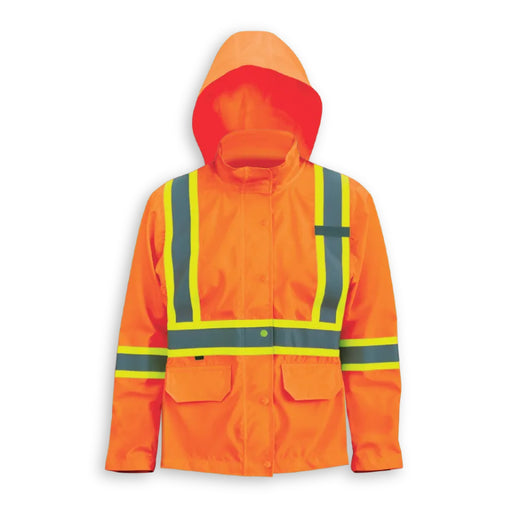 Big K Clothing® High Visibility Woman’s 300 Denier Polyester Rain Jacket - BK802-W