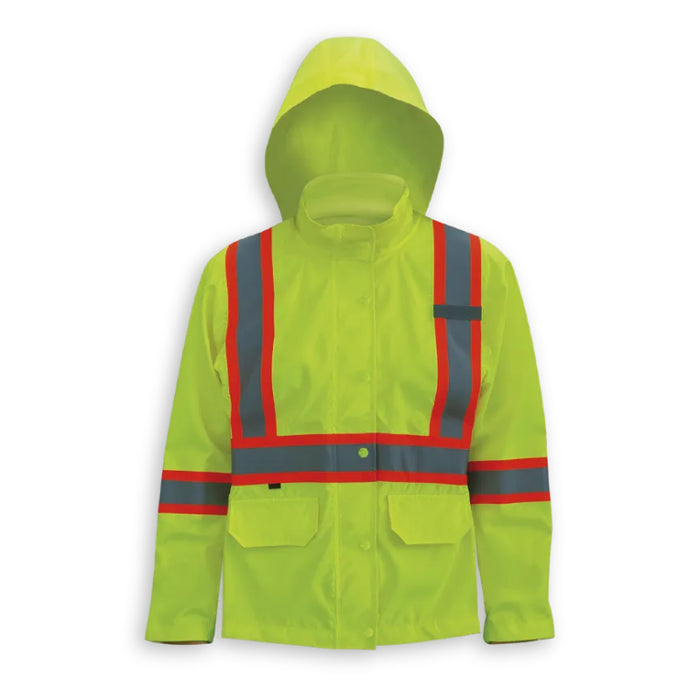 Big K Clothing® High Visibility Woman’s 300 Denier Polyester Rain Jacket - BK802-W