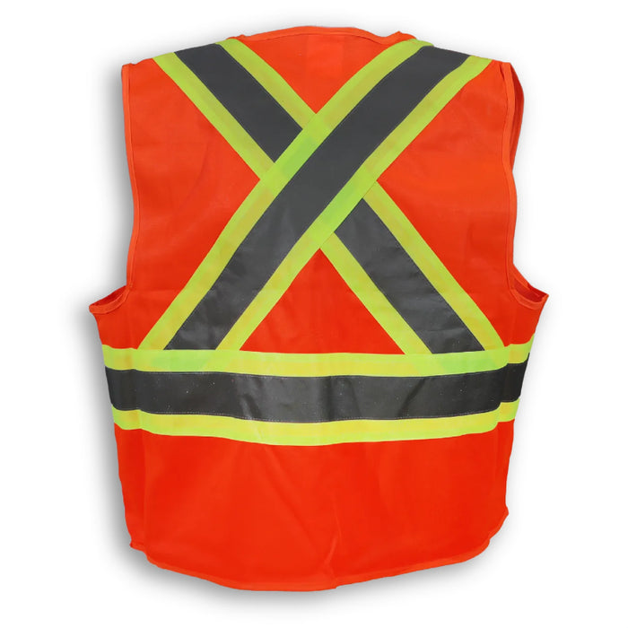 Big K Clothing® High Visibility 100% Polyester Adjustable Safety Vest - Orange - BK205