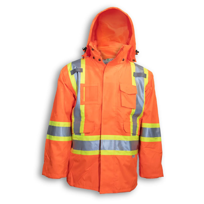 Big K Clothing® High Visibility Orange 3-in-1 Safety Rain Jacket - Orange - BK468