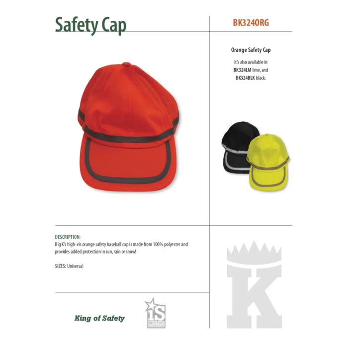 Big K Clothing® Safety Baseball Cap - BK324