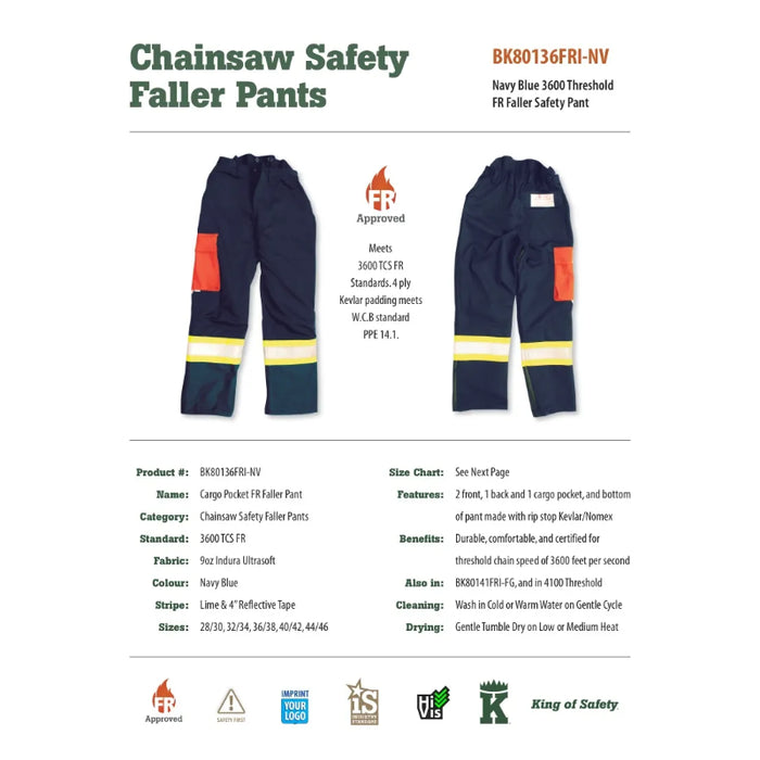 Big K Clothing® Flame Resistant  3600 Threshold Faller Safety Pant - BK80136FRI