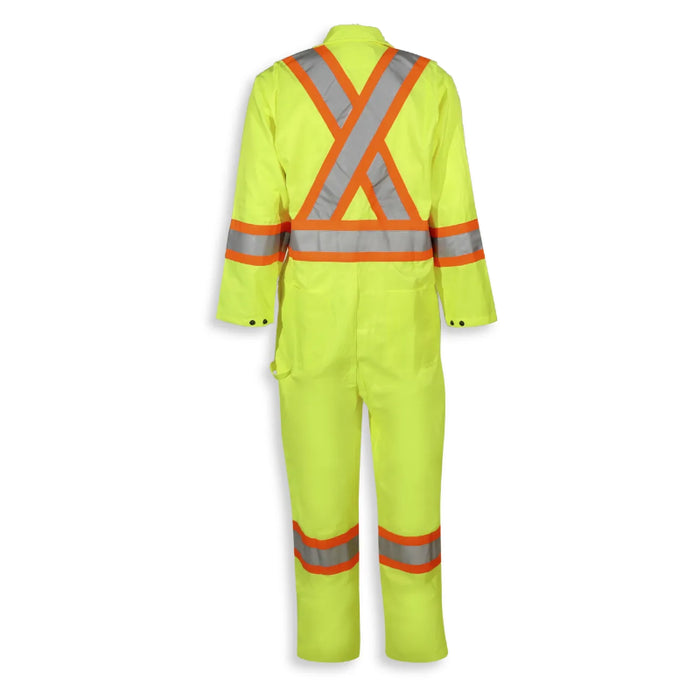 Big K Clothing® Hi Vis Traffic Safety Coverall- Yellow Lime - BK1401