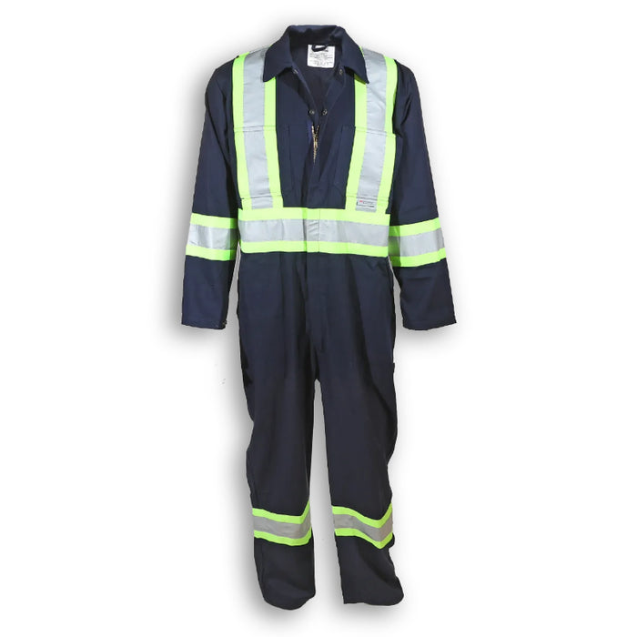 Big K Clothing® Hi Vis 100% Cotton Traffic Safety Coverall - Navy Blue - BK1804SP