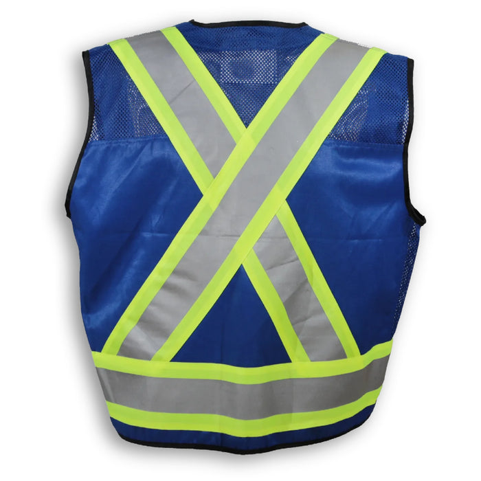 Big K Clothing® High Visibility Poly/Cotton Mesh Supervisor Safety Vest - Royal Blue - BK900