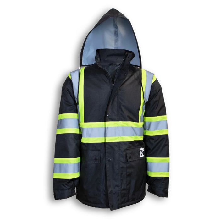 Big K Clothing® High Visibility 300 Denier Polyester Quilted Safety Rain Jacket - BK802ORGQ