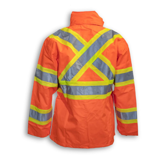 Big K Clothing® High Visibility 300 Denier Polyester Quilted Safety Rain Jacket - BK802ORGQ