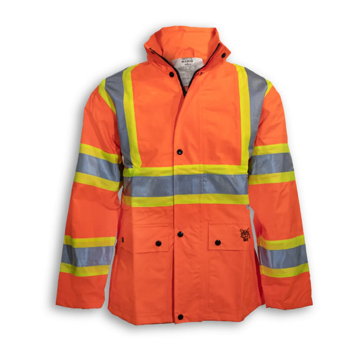 Big K Clothing® High Visibility 300 Denier Polyester Quilted Safety Rain Jacket - BK802ORGQ