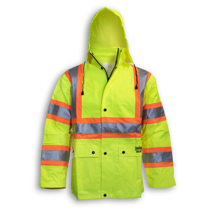 Big K Clothing® High Visibility 300 Denier Polyester Quilted Safety Rain Jacket - BK802ORGQ
