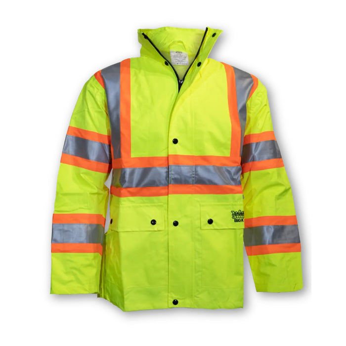 Big K Clothing® High Visibility 300 Denier Polyester Quilted Safety Rain Jacket - BK802ORGQ