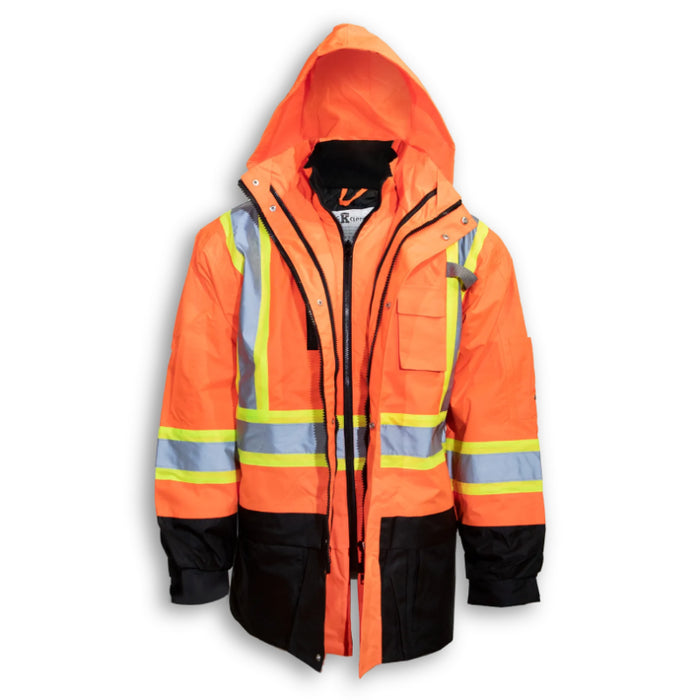 Big K Clothing® High Visibility Polyester Waterproof Safety Rain Jacket - BK133