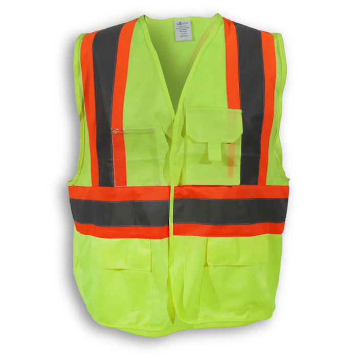 Big K Clothing® High Visibility 100% Polyester Adjustable Safety Vest - Yellow Lime - BK204