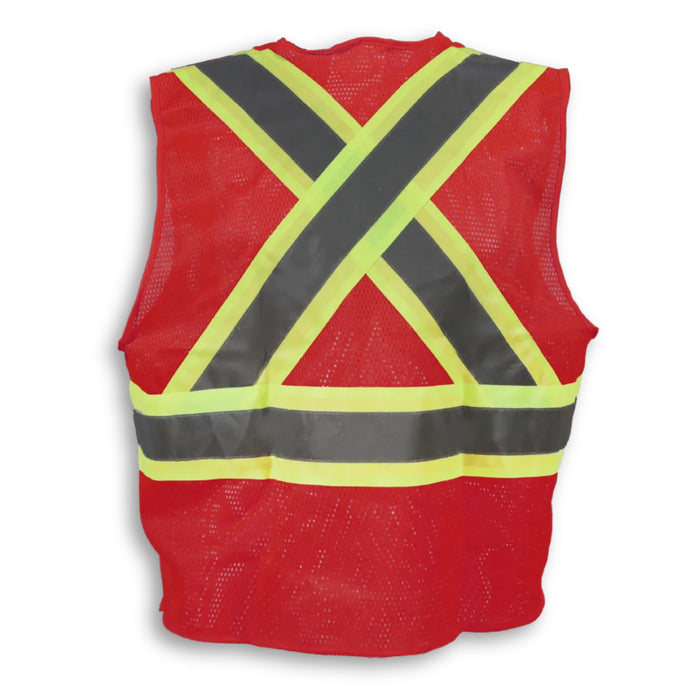 Big K Clothing® High Visibility 100% Polyester Mesh Extra Breathable Safety Vest with Zipper Front - BK208