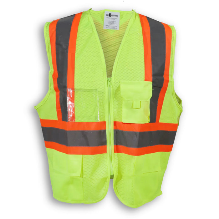 Big K Clothing® High Visibility 100% Polyester Mesh Extra Breathable Safety Vest with Zipper Front - BK208