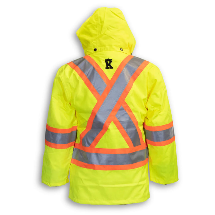 Big K Clothing® High Visibility 3-in-1 Safety Rain Jacket - Yellow Lime - BK464