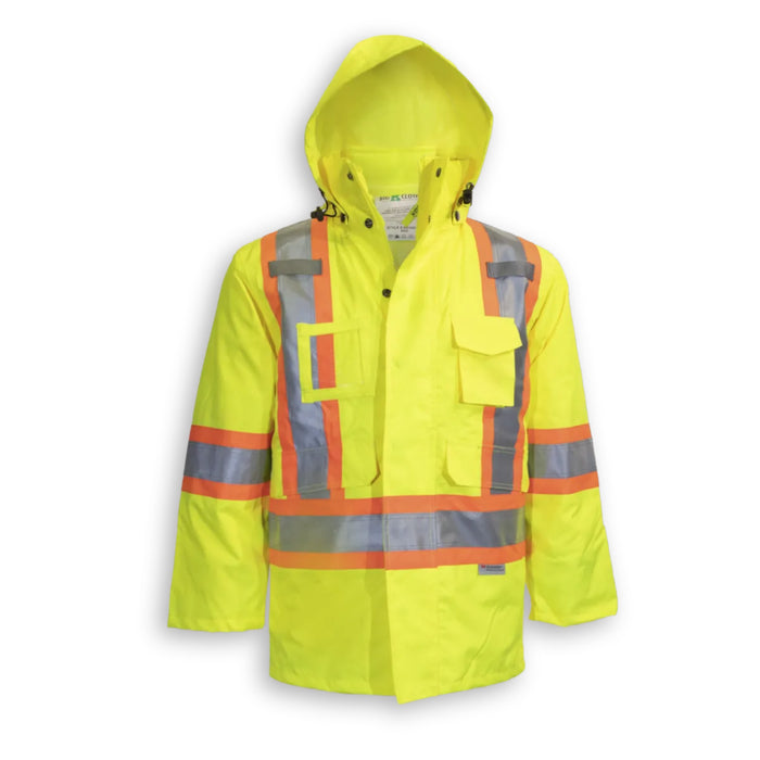 Big K Clothing® High Visibility 3-in-1 Safety Rain Jacket - Yellow Lime - BK464