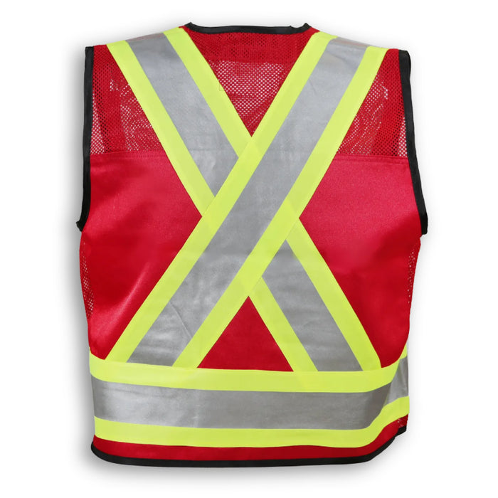 Big K Clothing® High Visibility Poly/Cotton Mesh Supervisor Safety Vest - Red - BK800