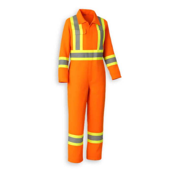 Big K Clothing® Woman’s Hi-Vis Cotton Safety Coveralls - Yellow Lime - BK1401-W
