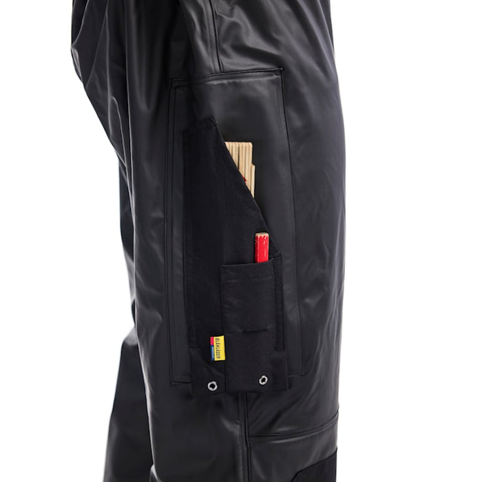 Blaklader® Rain Bib Pants with Reflective Details - Black - 1387