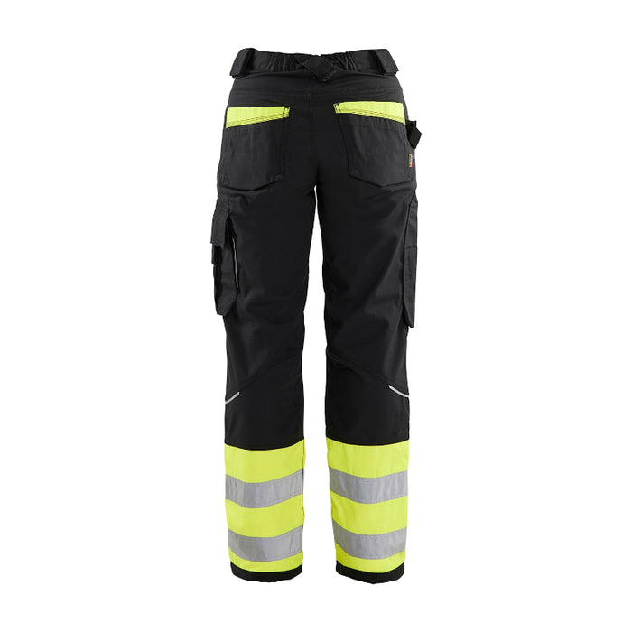 Blaklader®  Women's High Visibility Ripstop Safety Pants - Yellow Black - 7164