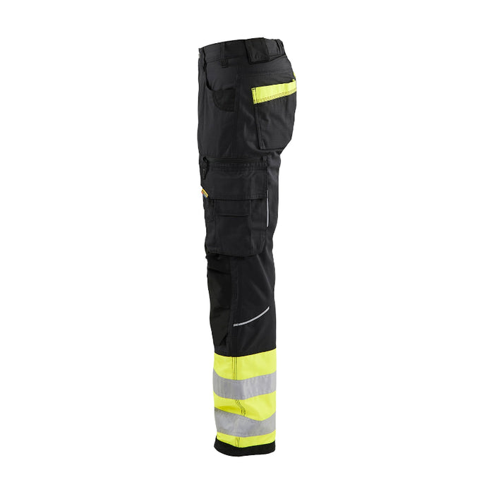 Blaklader®  Women's High Visibility Ripstop Safety Pants - Yellow Black - 7164