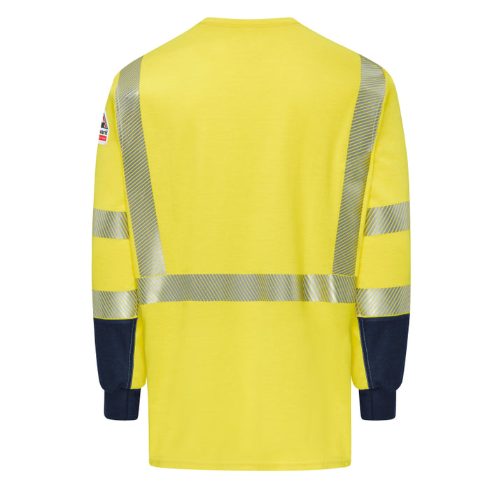 Bulwark® FR Hi-Visibility Lightweight Colorblock Long Sleeve T-Shirt - SMB2
