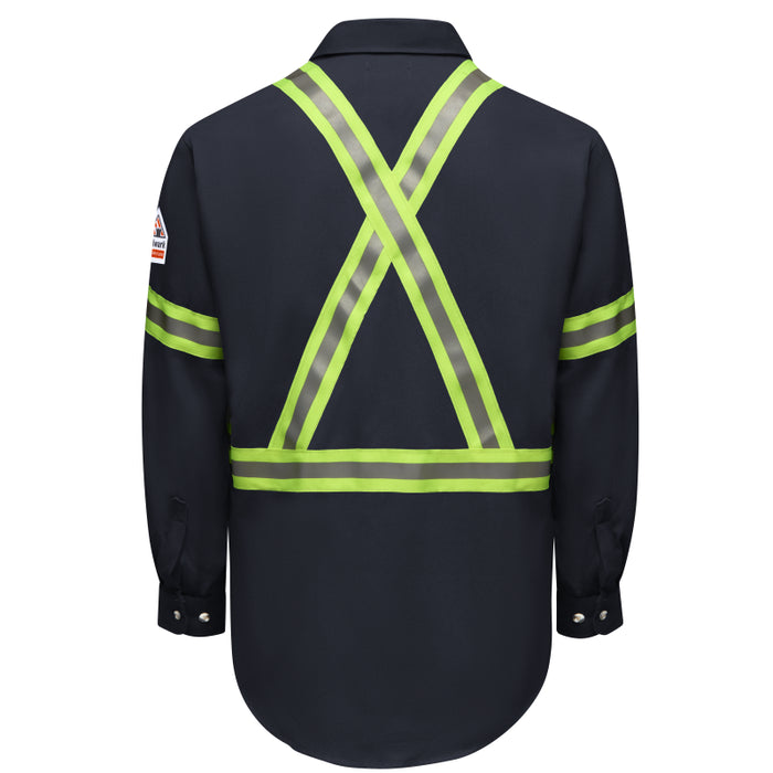 Bulwark® Men's Dress Uniform Shirt with Reflective Trim - SMUCNV