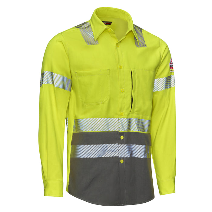 Bulwark® Men's FR Hi-Visibility Color Block Uniform Shirt - S1B2