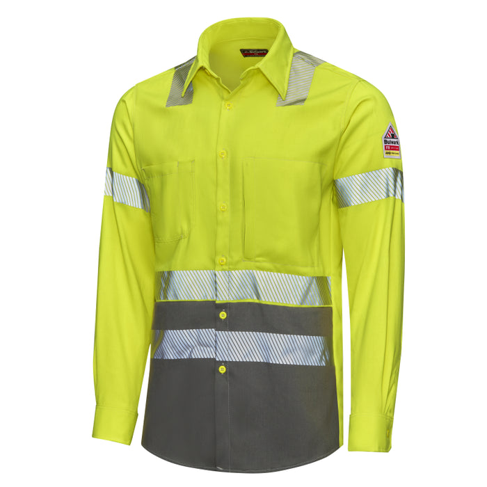 Bulwark® Men's FR Hi-Visibility Color Block Uniform Shirt - S1B2